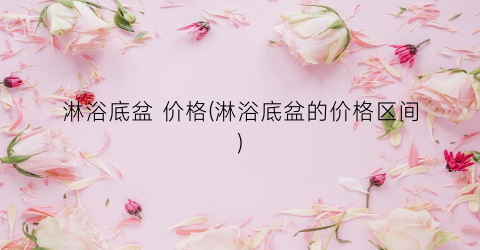 淋浴底盆 价格(淋浴底盆的价格区间)
